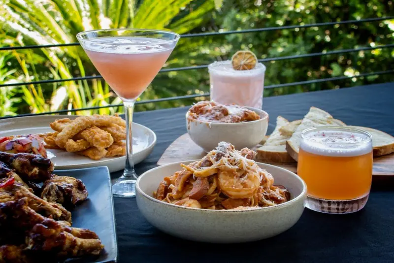 Meals and cocktails served on the deck at DBar