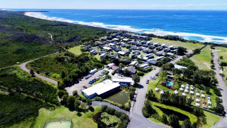 Serenity Spring Markets stalls set among the resort gardens