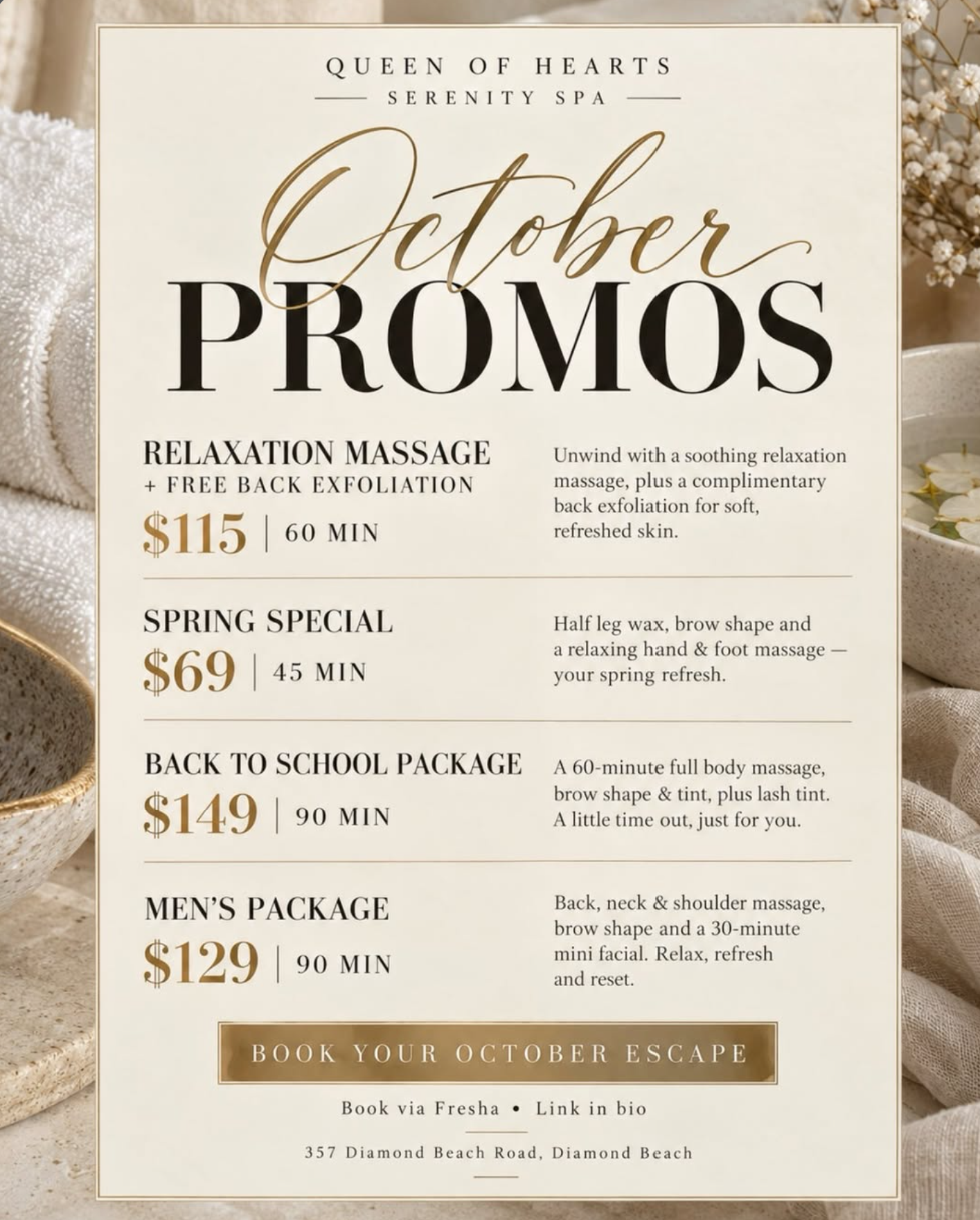 october promo menu